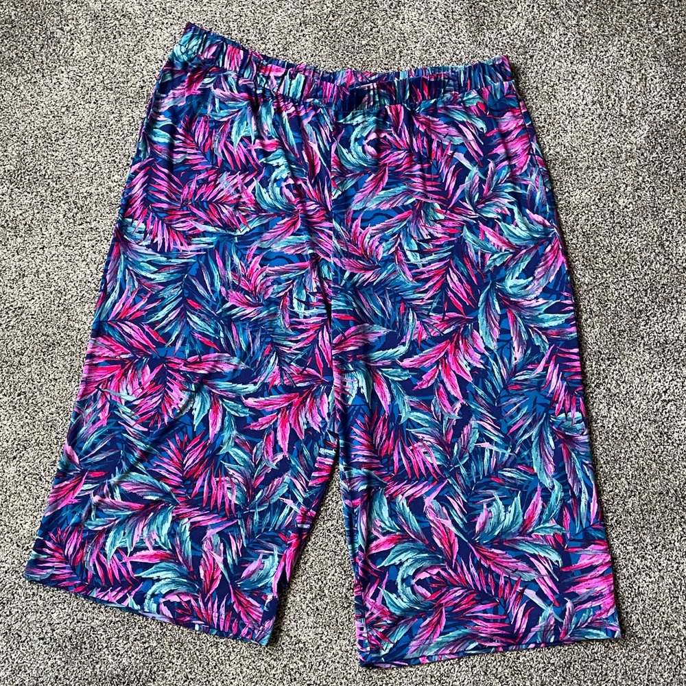 Quacker Factory Printed Cropped Wide Leg Pants - Picture 2 of 4